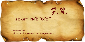 Ficker Máté névjegykártya