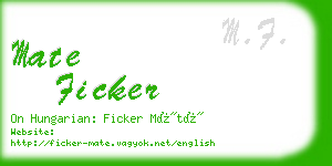 mate ficker business card
